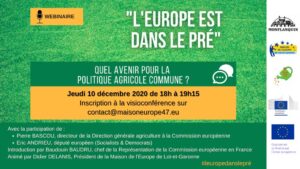 Webinaire sur l'avenir de la PAC