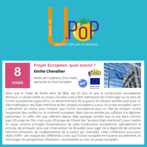 La Maison de l'Europe de Lot-et-Garonne / Europe Direct Moyenne Garonne partenaire de l'Université populaire de Marmande